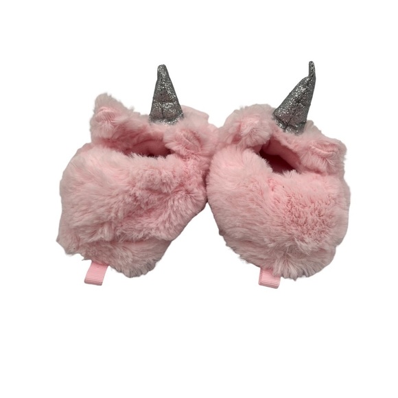 Capelli Of New York Pink Faux Fur Slip On Unicorn Slippers Size S Toddler Girl - Picture 9 of 9